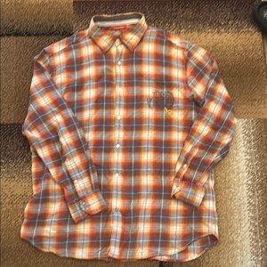 Rocawear Orange and Blue Casual Button Down Shirt